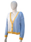 Cardigan Color Block con Botones